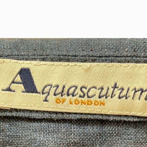 Aquascutum Blue Marled 💯% Linen Blazer Jacket Size 8 - Picture 3 of 4